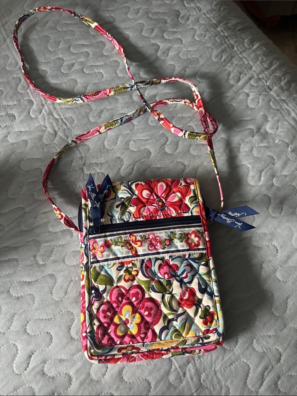 Vera Bradley Floral Quilted Crossbody in Pink, Red, Green & Blue